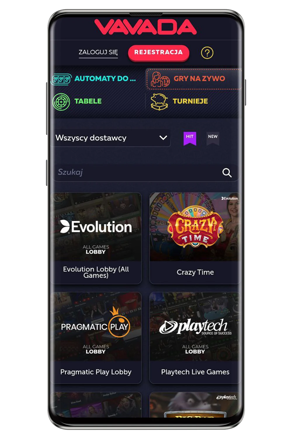 Képernyőképek a hivatalos weboldalról Vavada PL