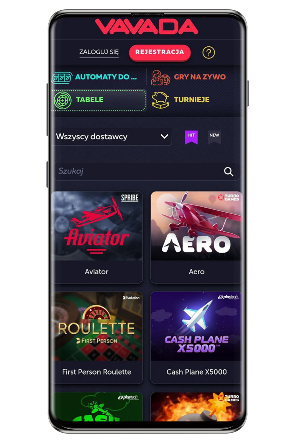 Képernyőképek a hivatalos weboldalról Vavada PL