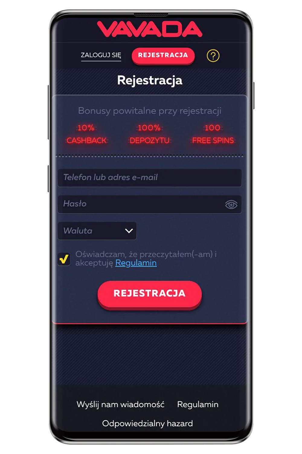 Képernyőképek a hivatalos weboldalról Vavada PL